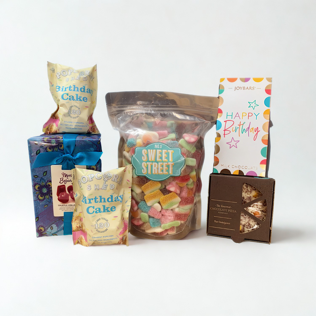 Happy Birthday Sweet Treat Hamper – Chocolate, Sweets &amp; Popcorn Gift Box
