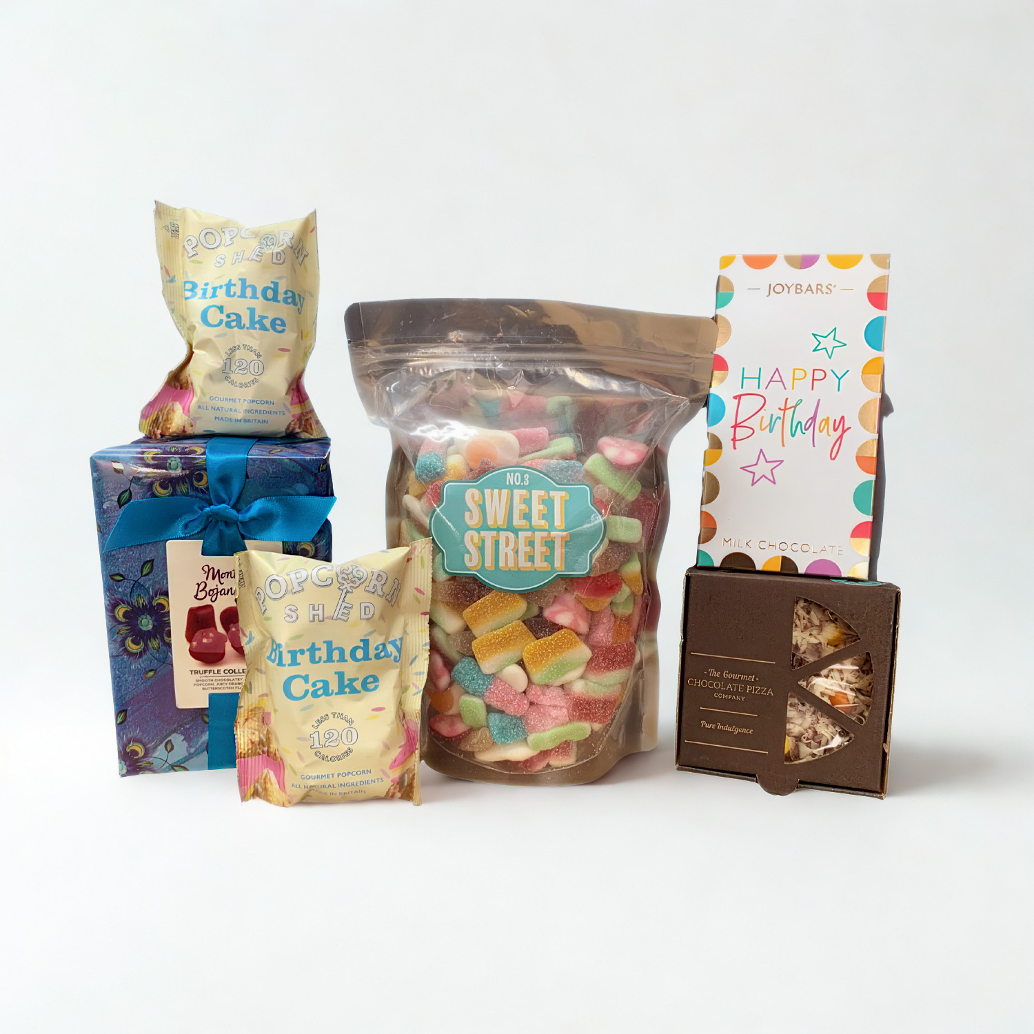 Happy Birthday Sweet Treat Hamper – Chocolate, Sweets &amp; Popcorn Gift Box