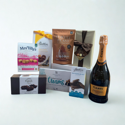Luxury Prosecco Gift Box with Chocolates, Fudge &amp; Truffles