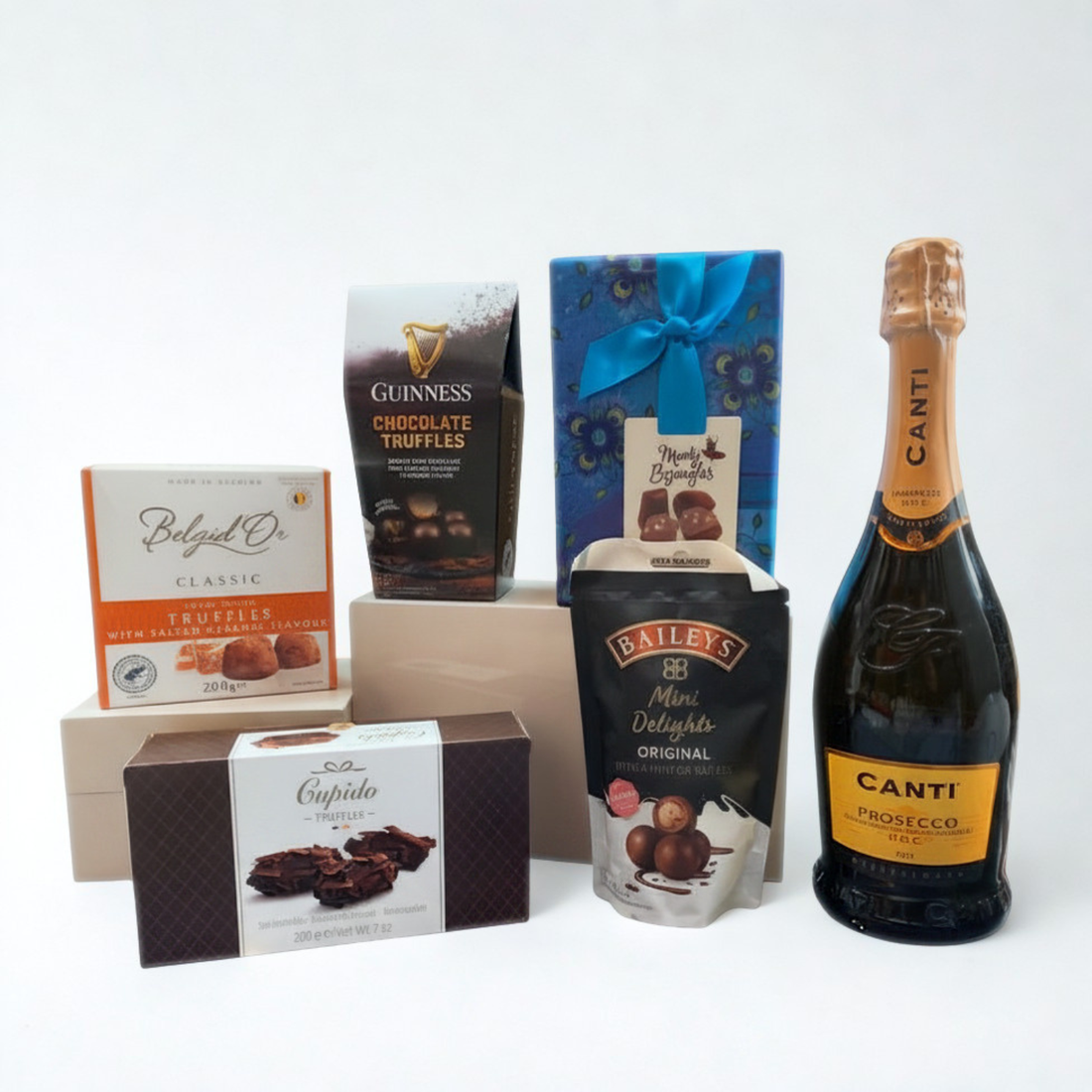Luxury Boozy Chocolate Hamper – Prosecco, Baileys &amp; Gourmet Sweets