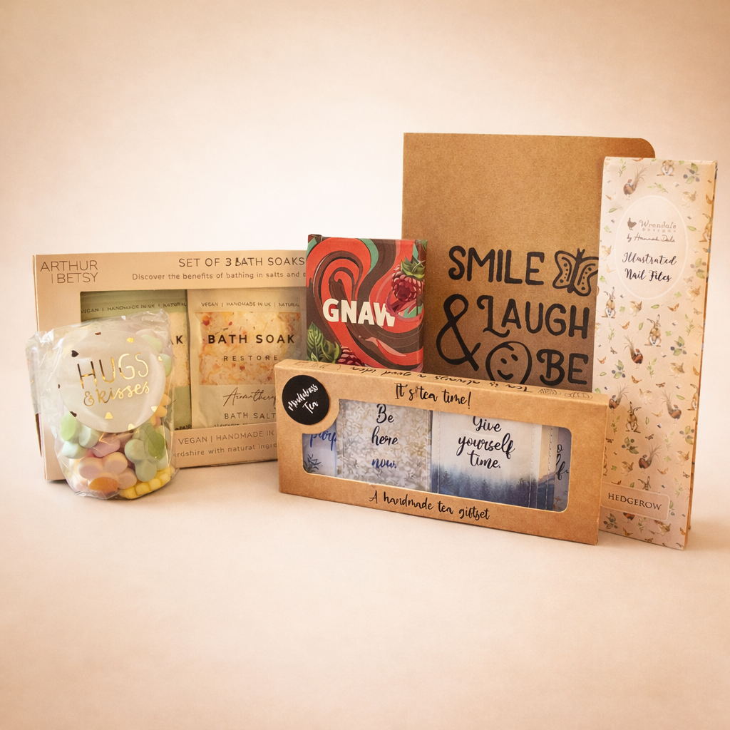 Luxury Self-Care Gift Set – Pamper Hamper with Bath Soaks, Chocolate &amp; Tea