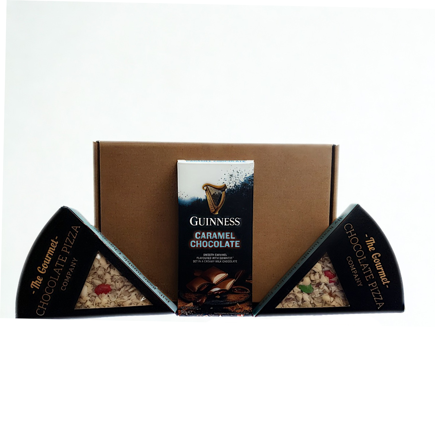 Letterbox Chocolate Gift Hamper | Guinness Caramel Chocolate &amp; Chocolate Pizza Slices
