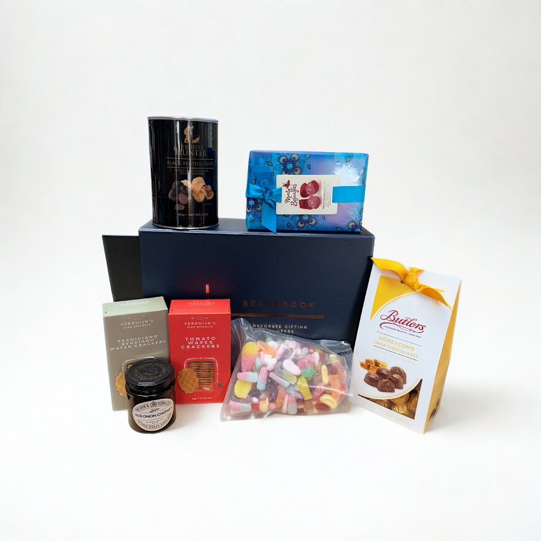 Luxury Sweet &amp; Savoury Hamper Gift Box | Gourmet Crackers, Truffle Crisps &amp; Chocolates