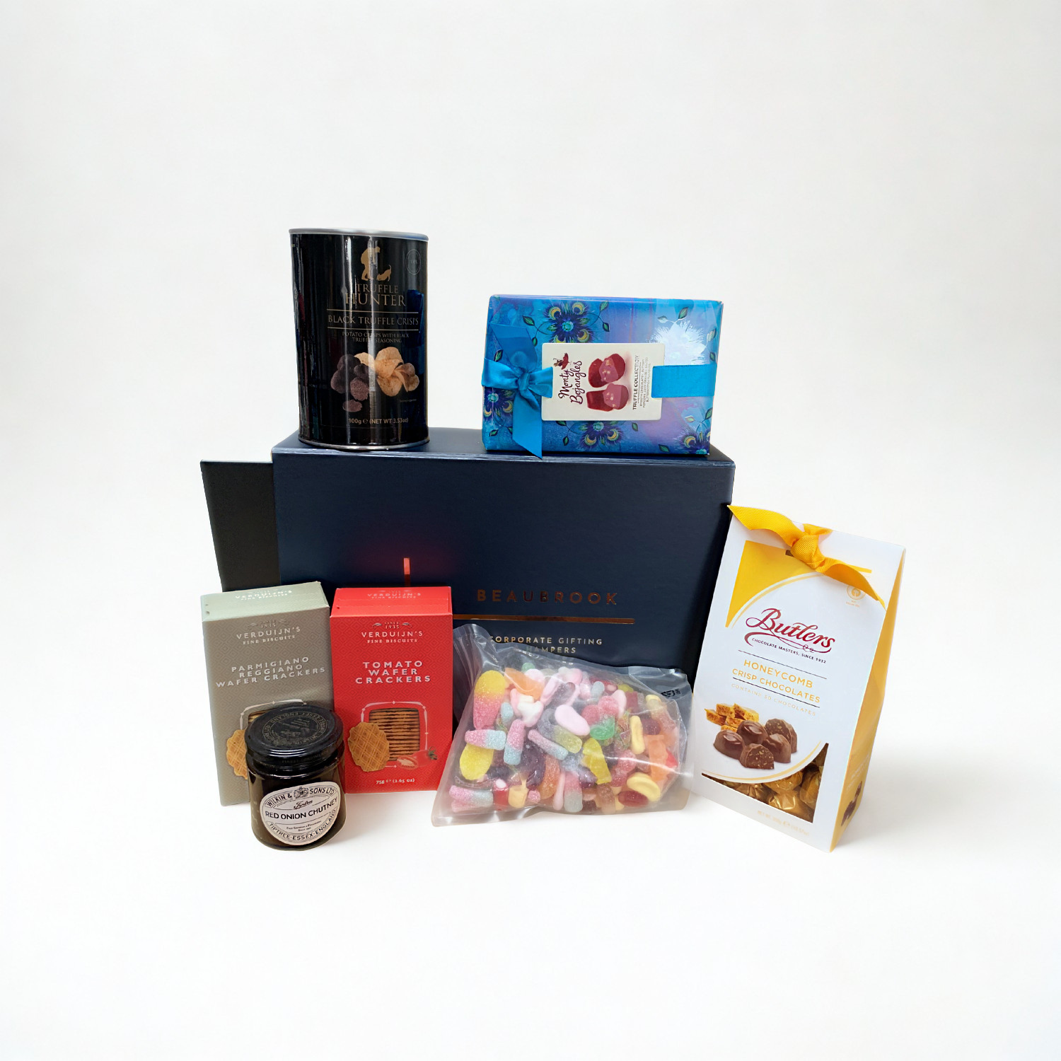 Luxury Sweet &amp; Savoury Hamper Gift Box | Gourmet Crackers, Truffle Crisps &amp; Chocolates