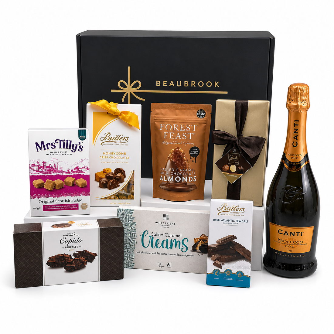 Luxury Prosecco Gift Box with Chocolates, Fudge &amp; Truffles