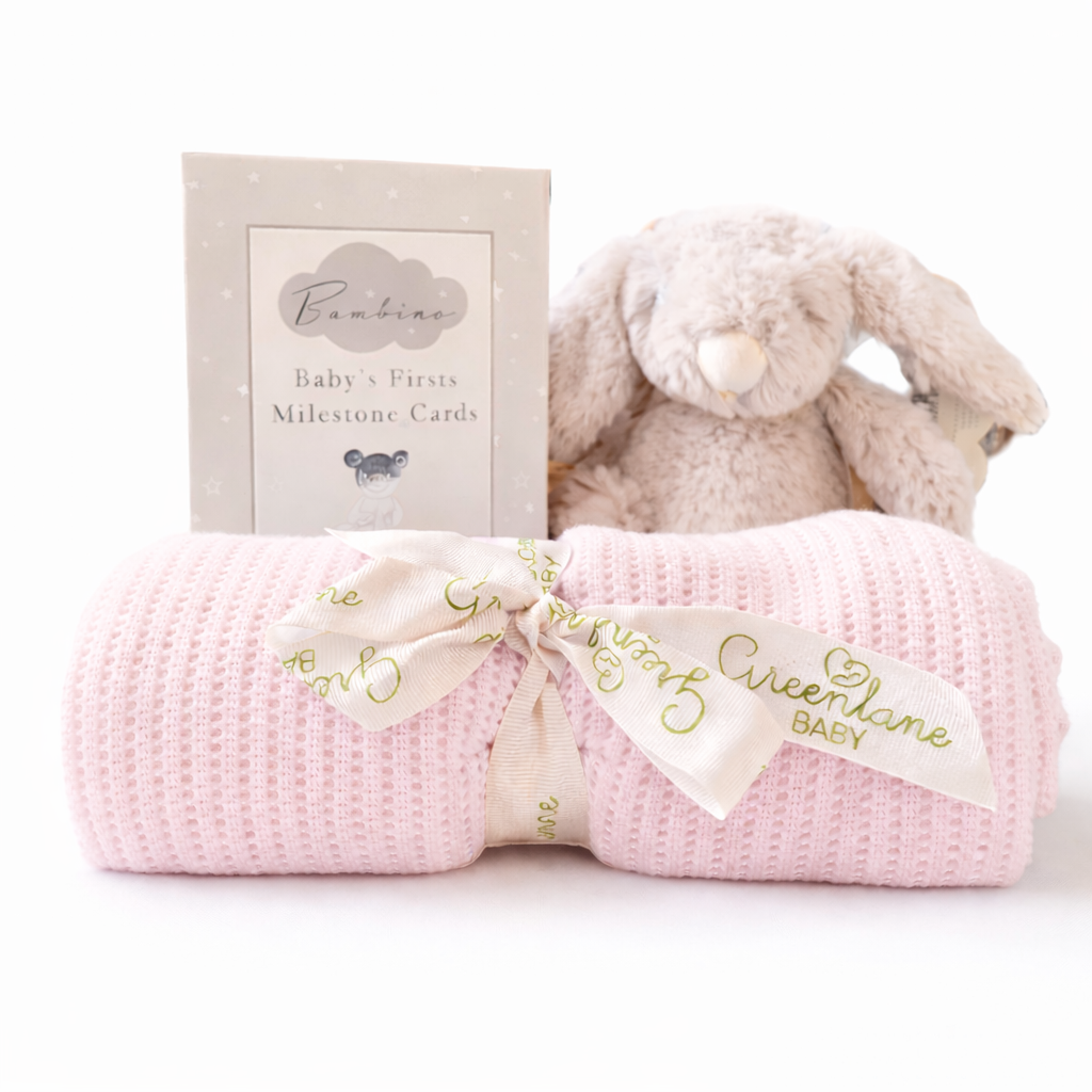 Bunny Baby Hamper - Pink Blanket