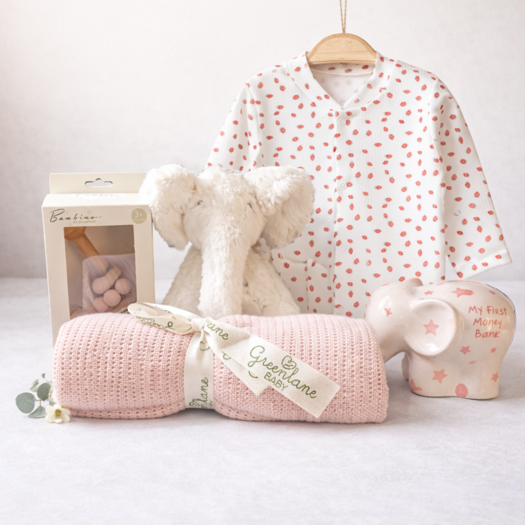 Baby Girl Strawberry Gift Set – Luxury Newborn Keepsake Collection
